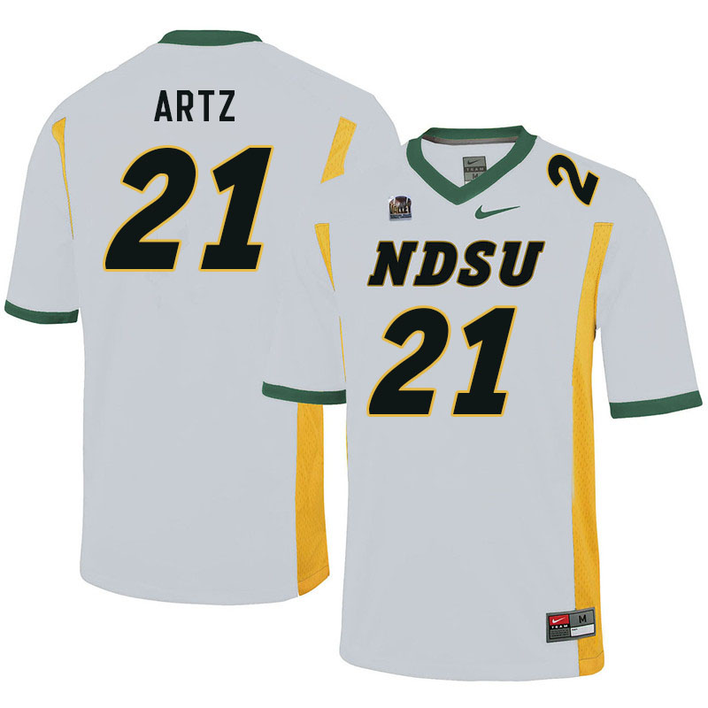 Men #21 Hudson Artz North Dakota State Bison College Football Jerseys Sale-White